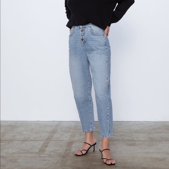 Zara High Waisted Slouchy Fit Jeans - Picture 5 of 14